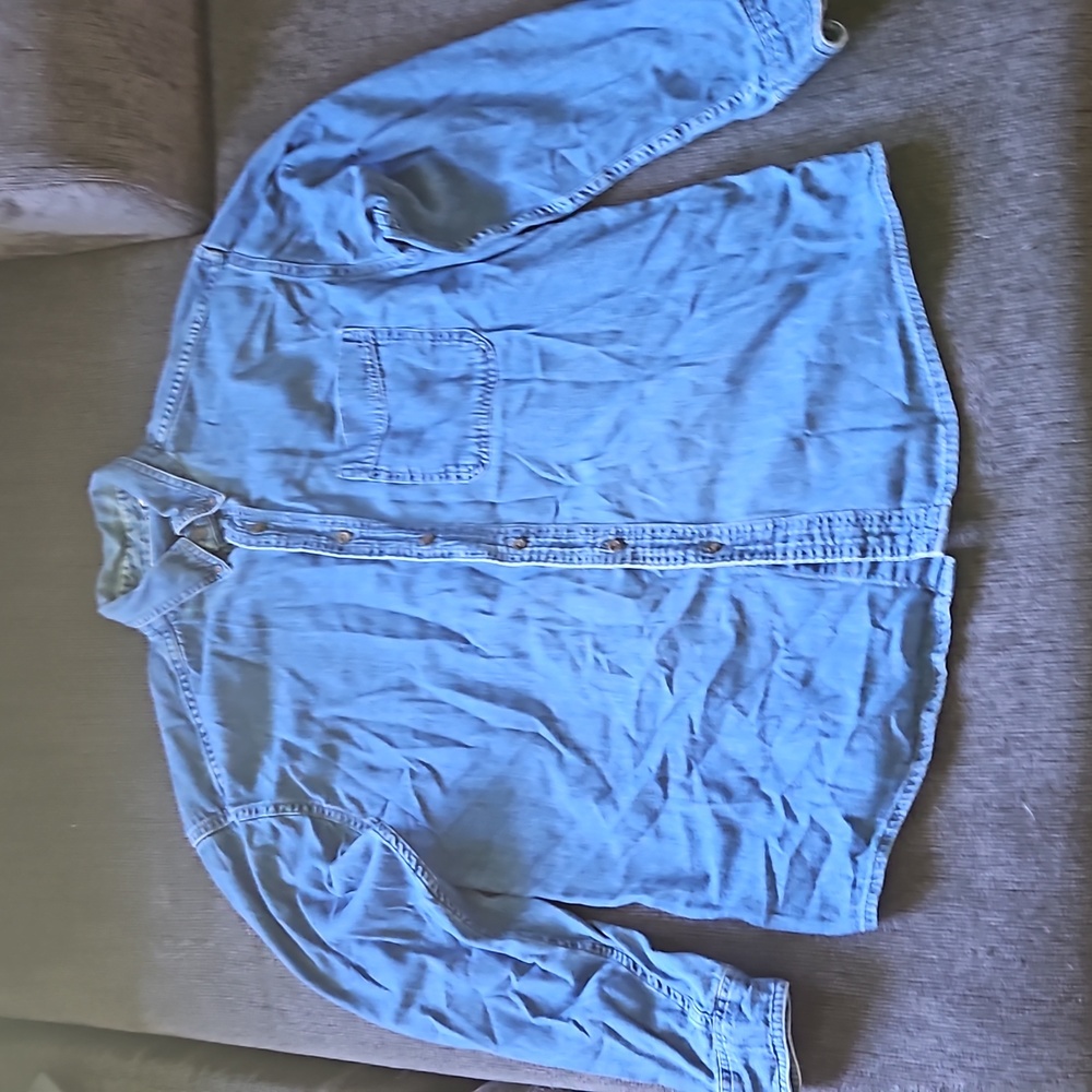 Mens LL Bean denim long sleeve button up